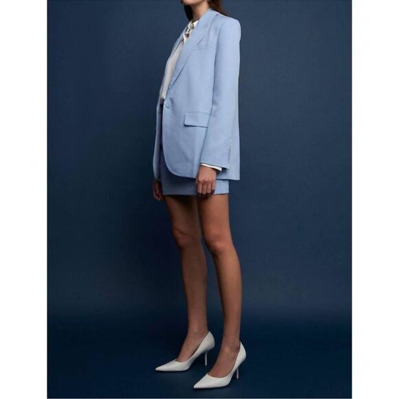 NWT Endless Rose One-Button Down Single-Breasted Boxy Blazer in Blue size XS - Picture 2 of 12